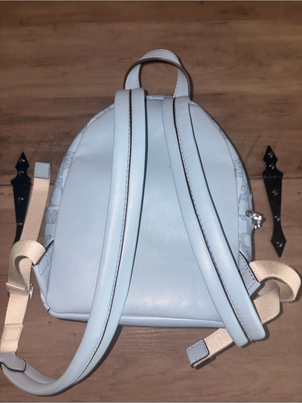 Michael Kors Light Blue MK Logo Mini Backpack